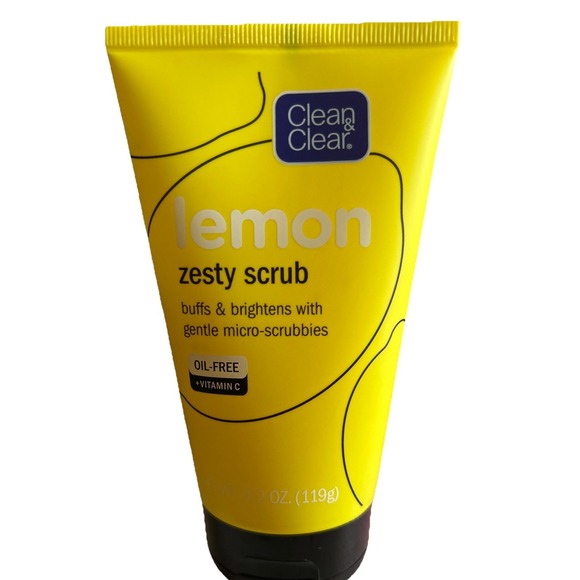 Clean & Clear Lemon Zesty Brightening Facial Scrub Vitamin C Lemon Extract 4.2oz - Picture 2 of 4